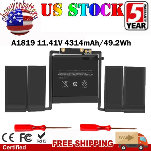 A1819 A1706 Battery/Charger for Apple MacBook Pro 13" EMC 3071 3163 2016 2017