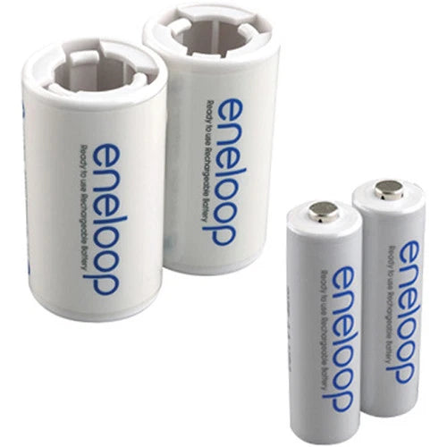 Panasonic Eneloop 2 AA Batteries with 2 C-Size Spacers