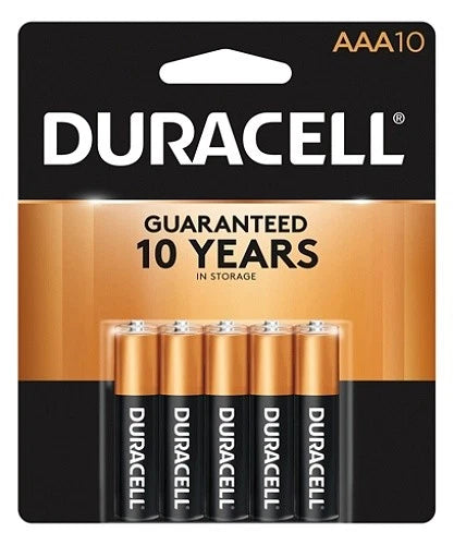 10 Pack Duracell AAA Alkaline 1.5V Batteries