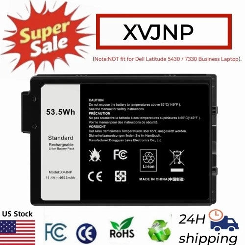 XVJNP 06JRCP Battery For Dell Latitude 5430 7330 Rugged Extreme Series 53.5Wh