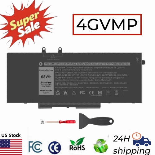 4GVMP Battery For Dell Latitude 5400 5500 Precision 3540 9JRYT C5GV2 68Wh