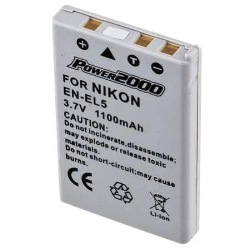 2 x Power2000 EN-EL5 Battery for Nikon Coolpix P5900, P520, P80, P100, P4, P3