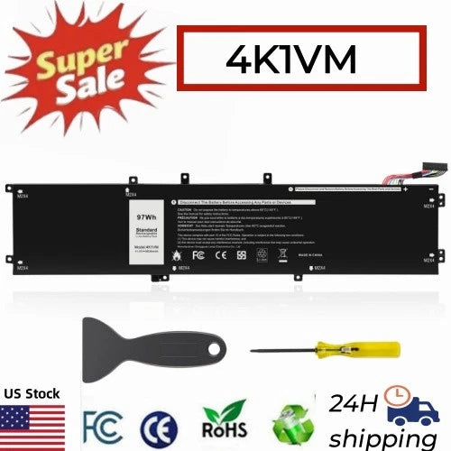97Wh Battery 4K1VM For Dell G7 17 7700 Series XPS 15 9560 9570 7590 0NCC3D W62W6