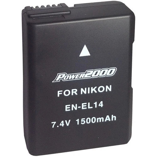Power2000 EN-EL14 Battery for Nikon D3100, D3200, D3300, D3400 SLR Camera