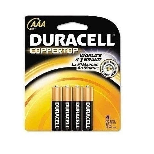 Duracell, MN2400B4Z, Standard Battery, AAA, Alkaline, PK4,Black