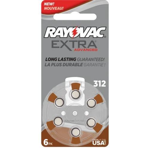 Rayovac Extra Hearing Aid 312 Size batteries Zinc air 30 - 240 cells- Exp-2029