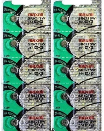 364 MAXELL WATCH BATTERIES SR621SW (5 piece) SR621 SW364 New Authorized Seller
