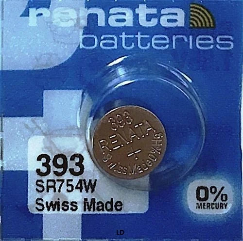 393 RENATA SR754W (5 piece) WATCH BATTERY New packaging Authorized Seller