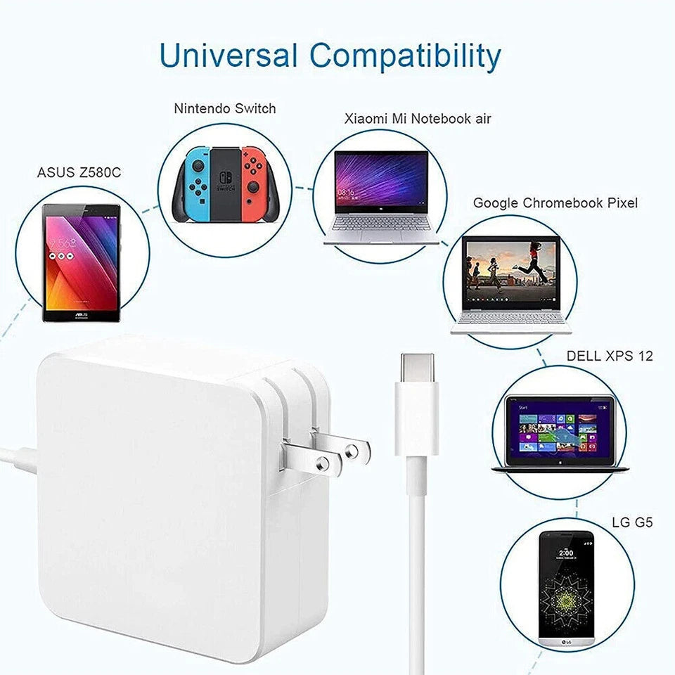 96W USB C Type C for Acer Chromebook Lenovo/HP/Asus/Samsung Power Laptop Charger