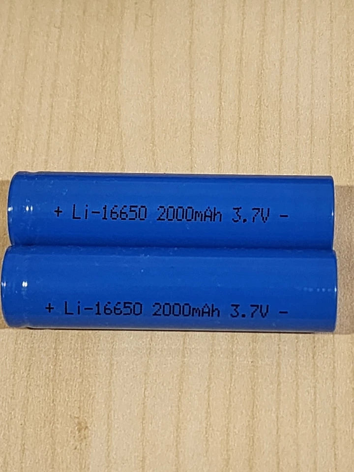 1 pc blue 16650 Rechargeable BATTERY 3.7v 2000mAh Li-ion Flat top New (one pc)