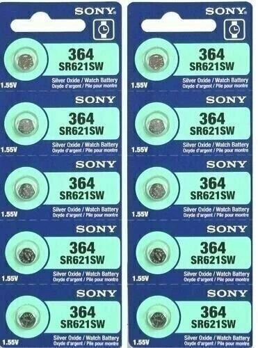 10x NEW SONY 364 SR621SW SR621 V364 LR621 SR60 Watch Battery
