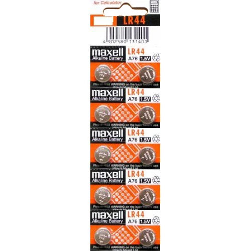 40 Pieces Maxell LR44 A76 357 303 AG13 1.5V Coin Cell Button Batteries, 4 Strips