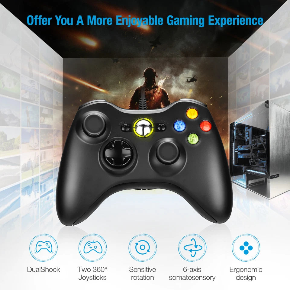 Wired Controller Compatible With Xbox 360 USB / Windows 7 8 10 11 Gamepad For PC