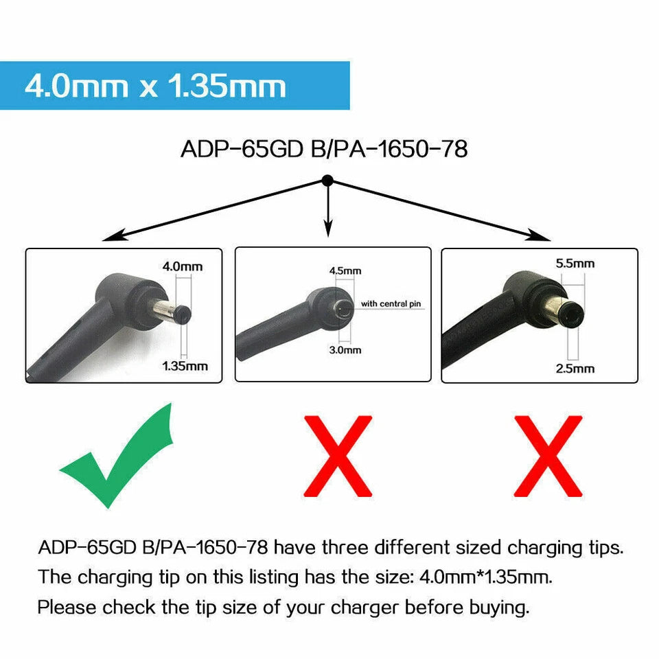 19V Charger 45W/65W Adapter for Asus VivoBook ChromeBook ZenBook Taichi Laptop