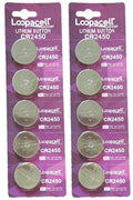 10 pcs CR2450 ECR 2450 3v LITHIUM Coin Cell Battery Loopacell USA Fast Ship