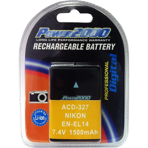 Premium Tech EN-EL14 Battery + Charger for Nikon D3300, D3200, D3100, D3400 SLR