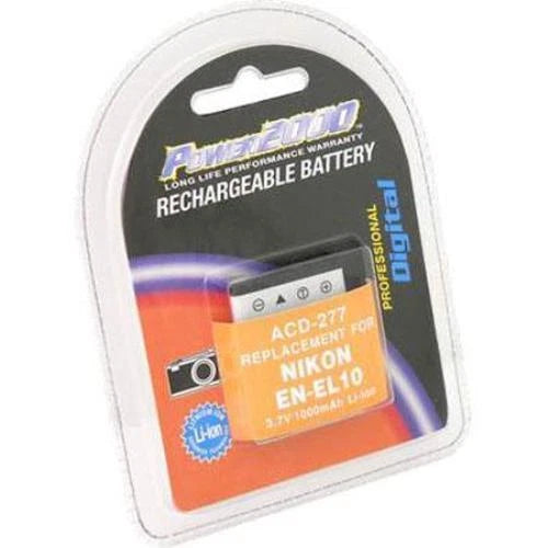 Power2000 EN-EL10 Battery for Nikon Coolpix S5100, S3000, S4000 Camera