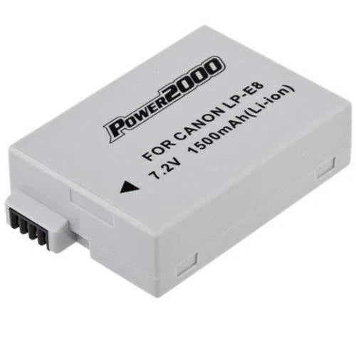 Power2000 LP-E8 Battery for Canon EOS 550D, 600D, 700D Camera