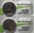New Energy CR2025 3v Lithium 2025 Coin Batteries x 2