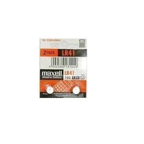 Maxell LR41 AG3 192 1.5V Alkaline Button Cell Thermometer Battery (2 Batteries)
