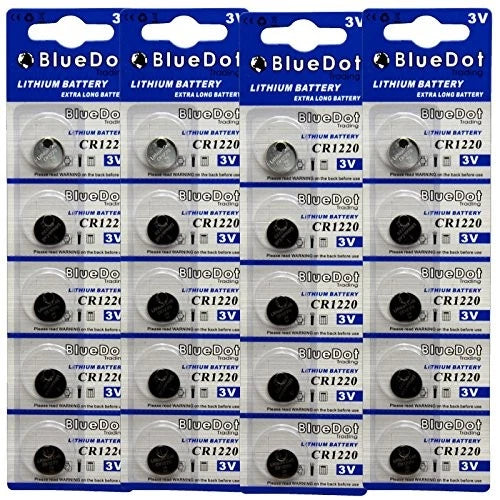 BlueDot Trading CR1220 5020LCL Lithium Li-MnO2 Button Coin Cell Battery 20 Pack
