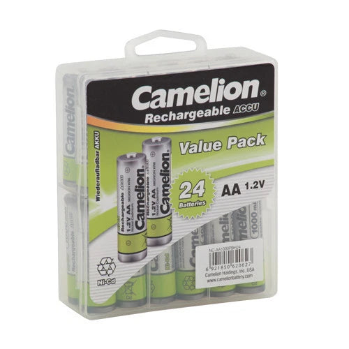 Camelion AA Ni-Cd Solar Light Batteries 1000mAh 24 pack
