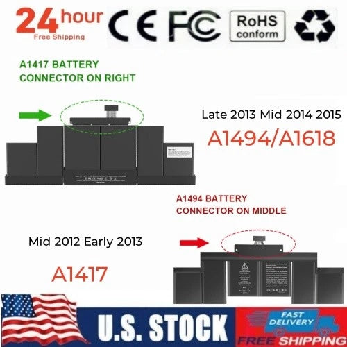 ?A1417/A1618 Battery For Apple Macbook Pro 15'' A1398 Early 2012 Late 2014 2015