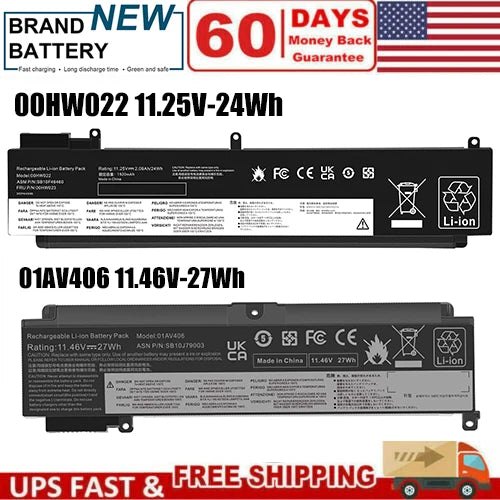 01AV406/00HW022 24W/27Wh Laptop Battery For Lenovo ThinkPad T460s T470s 2Type