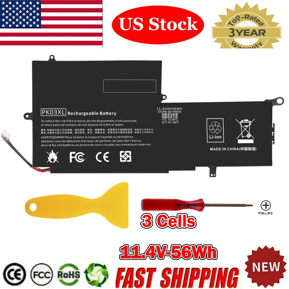 PK03XL Battery for HP Spectre 13 Pro x360 G1 G2 HSTNN-DB6S 789116-005 56Wh