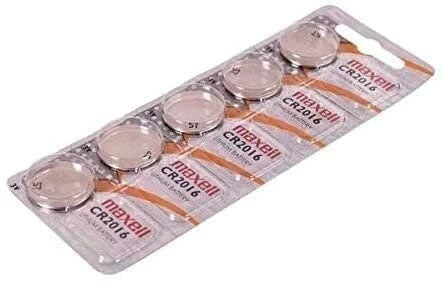Maxell Micro Lithium Cell Battery CR2016 for Watches and Electronics 5 Pack