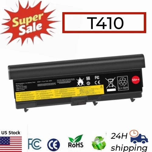 55++ 9Cell Battery for Lenovo ThinkPad T410 T420 T510 T520 W510 W520 Series US