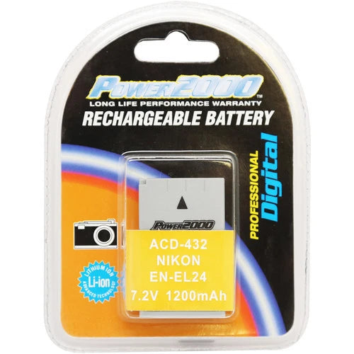 Power2000 EN-EL24 Rechargeable Battery for Nikon 1 J5 Camera (ACD-432)