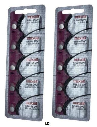321 MAXELL WATCH BATTERIES (5 piece) SR616SW SR616 S321 321 New USA Seller