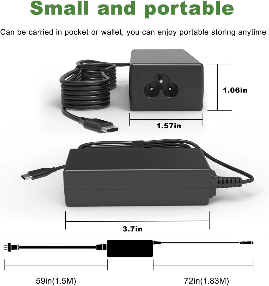 65W USB-C Blue Charger for HP ProBook 440 G11, 445 G11, 450 G10, 460 G11 Laptop