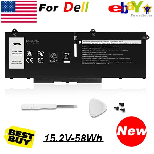 07KRV Battery for Dell Latitude 5430 5530 Precision 3570 P104F005 P137G004 H4PVC