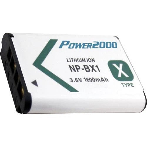 Power2000 NP-BX1 Battery and Charger for Sony DSC-RX100, WX300, WX350, HX500