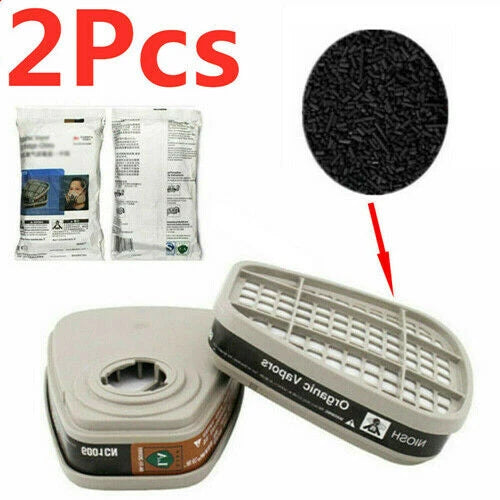 2Pcs (1pair) Cartridge Filter 6001CN For 6800 6200 7502 Painting Gas Respirator