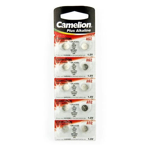 50 Pk Camelion AG2 396 LR726 SR59 1.5V Alkaline Button Cell Watch Battery